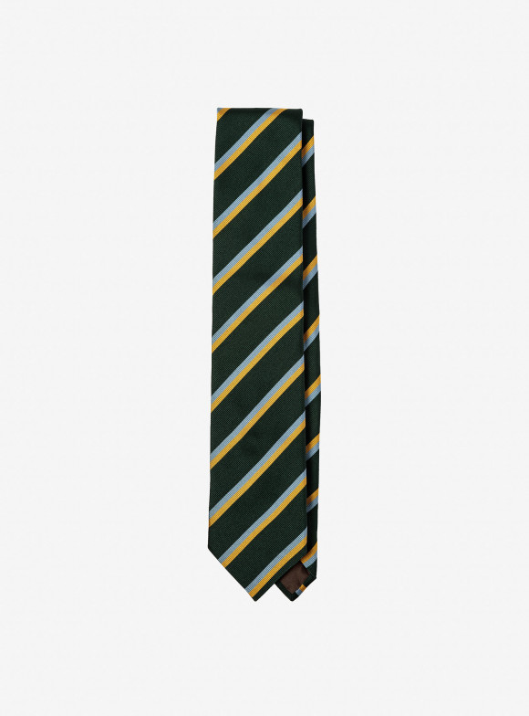 Gold and Green Regimental Tie