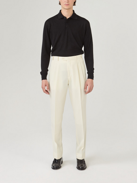 Cream Wool Pants