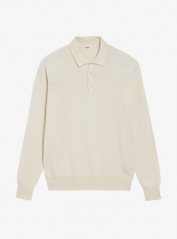 Off-white cashmere cotton polo shirt