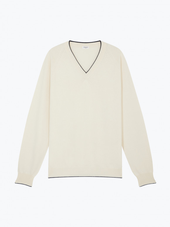Ecru Cotton Cashmere Pullover