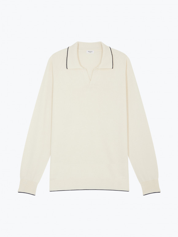 Ecru  Cotton Cashmere Polo