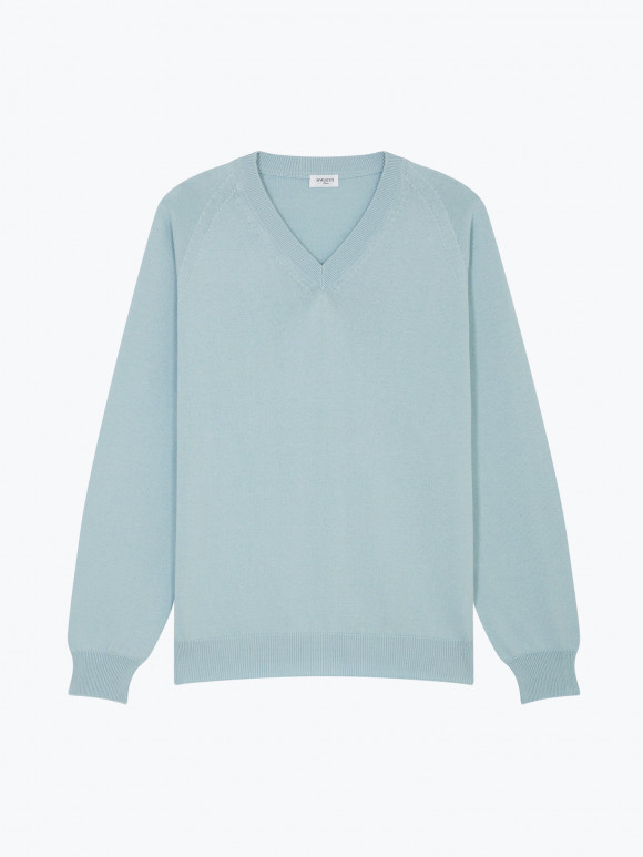 Blue Cotton Cashmere Pullover