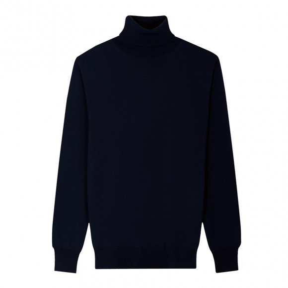 Navy Merino Turtleneck Pullover