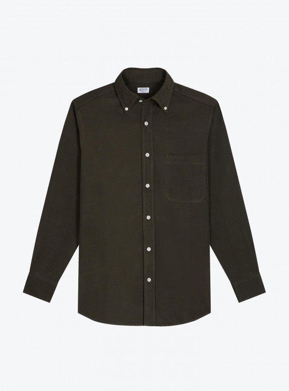 Plain Green Corduroy Shirt
