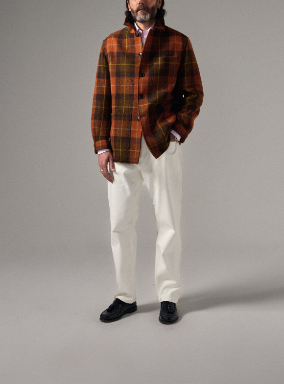 Orange & Brown Tweed Chore Jacket
