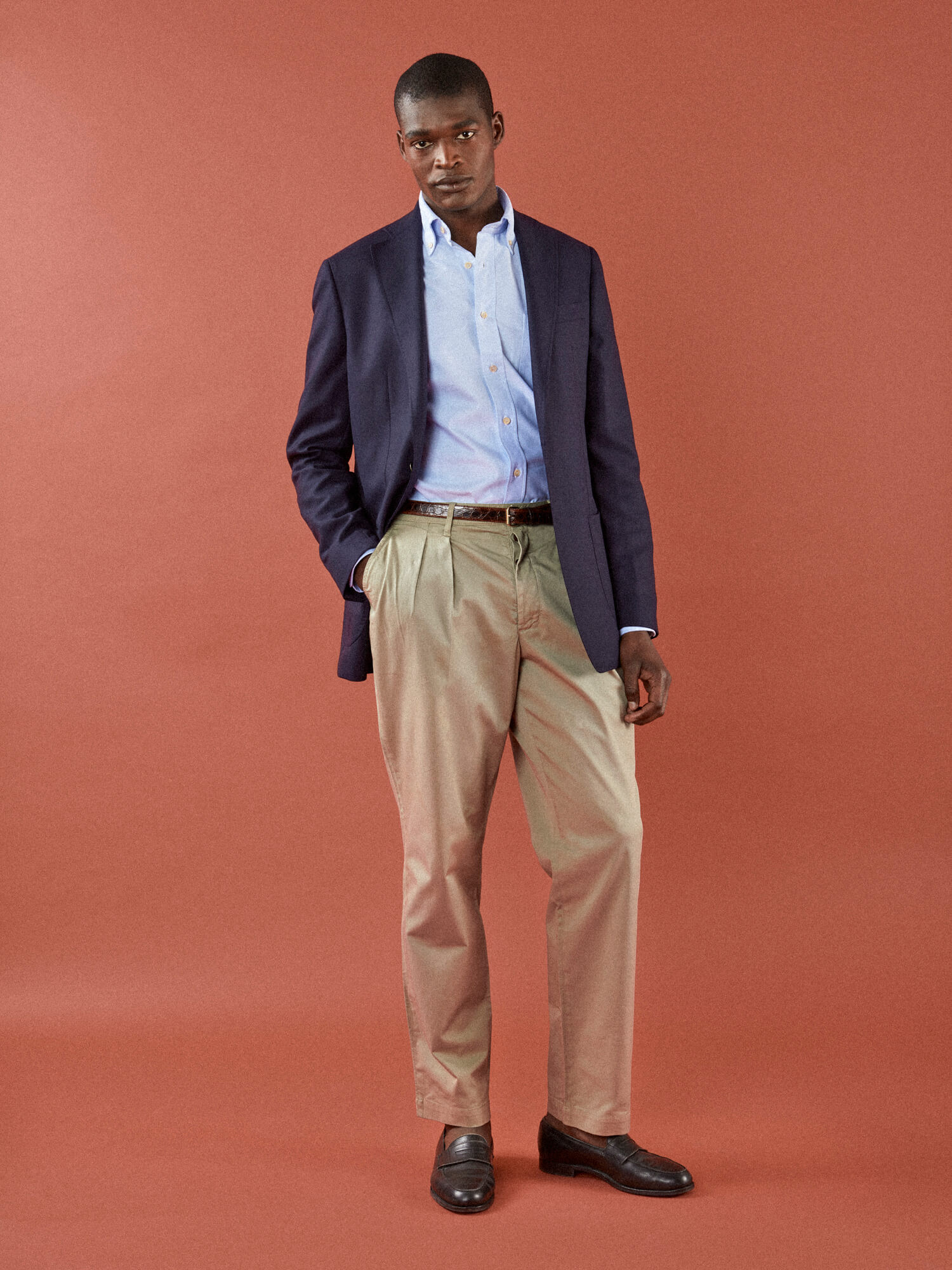 Blue American Oxford OCBD Shirt CH122194 Swann