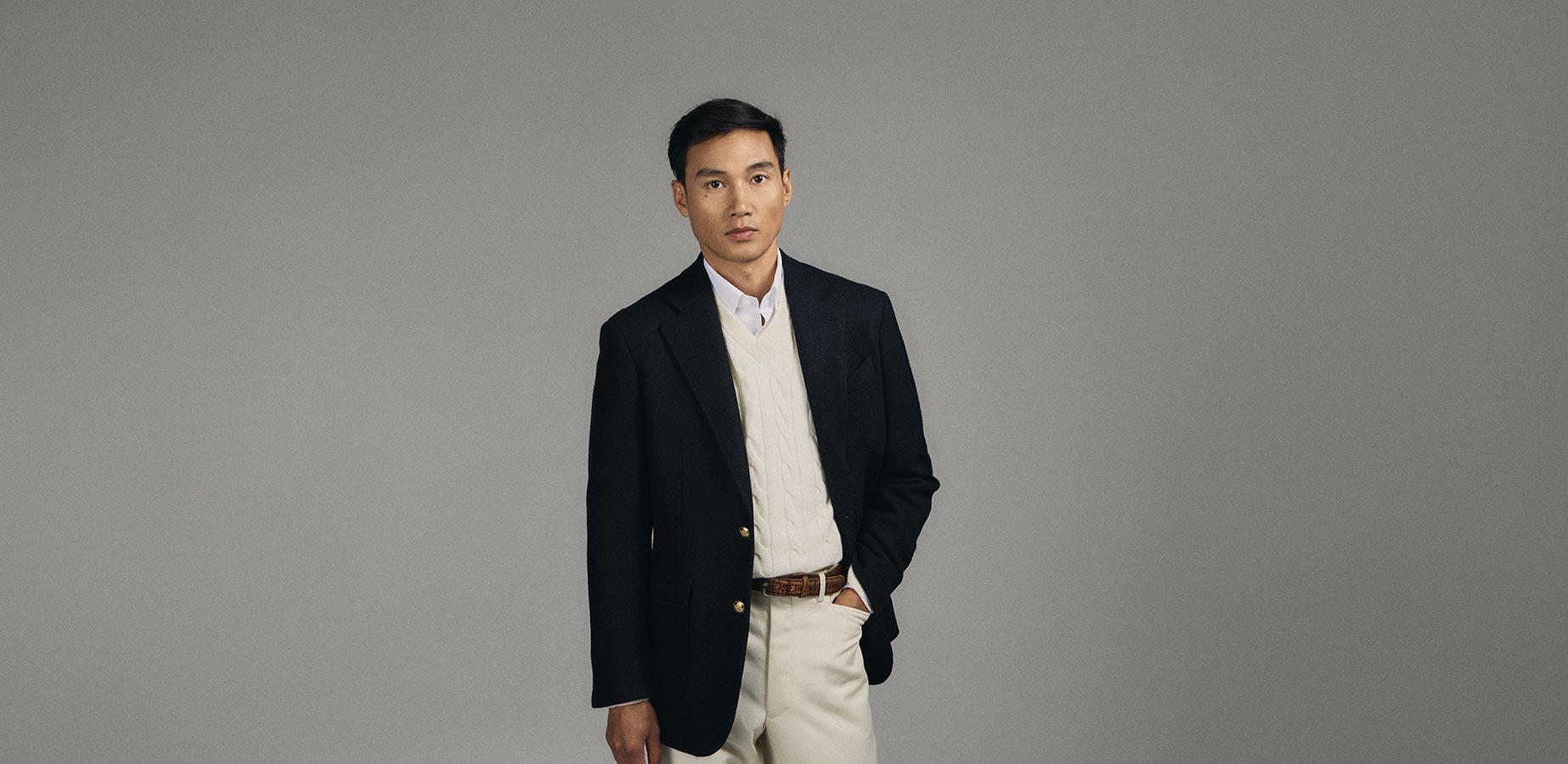 The Navy Tweed Blazer