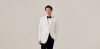 White Seersucker Tuxedo Jacket