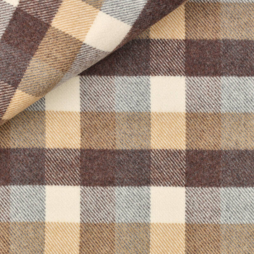 Flannel Check Pattern Brown Beige