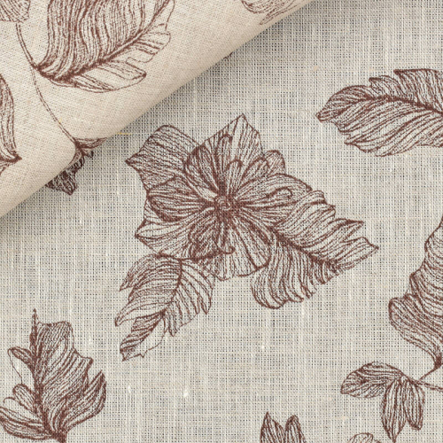 Linen Pattern Beige Brown