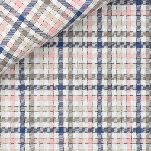Twill Check Pattern Pink Blue