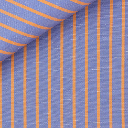 Linen Stripes Blue Orange (easy care)