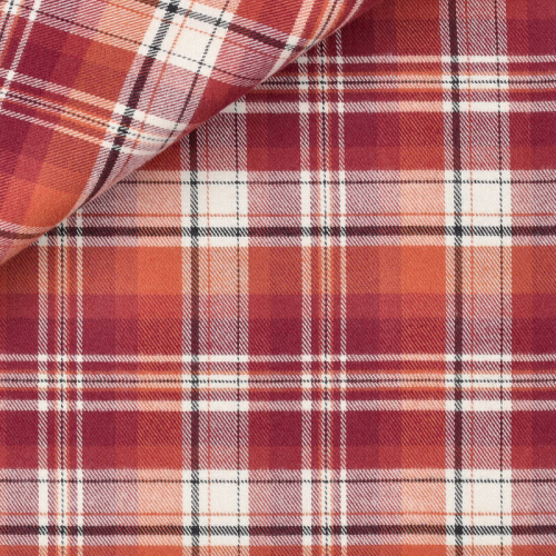 Twill Check Pattern Bordeaux Orange