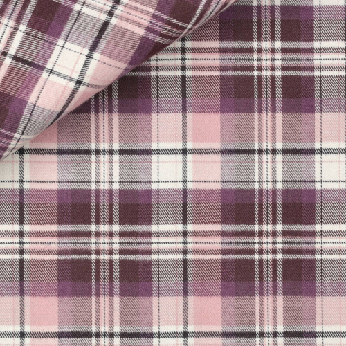 Twill Check Pattern Bordeaux Pink