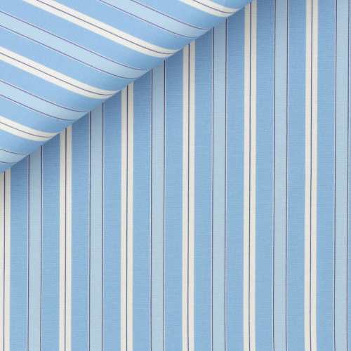 Poplin Stripes Blue Beige