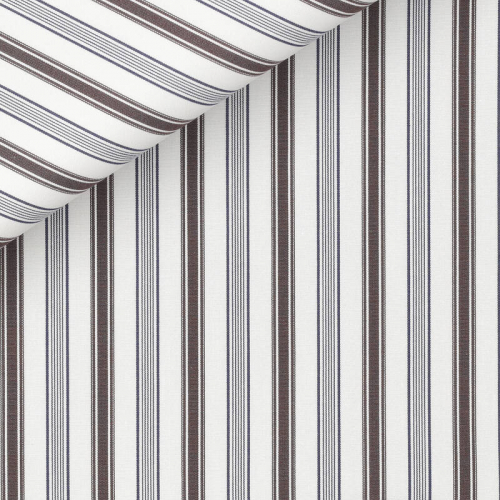 Poplin Stripes Blue Brown