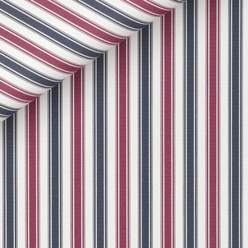 Poplin Stripes Blue Bordeaux