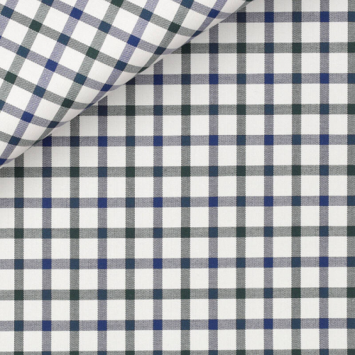 Twill Check Pattern Blue Green