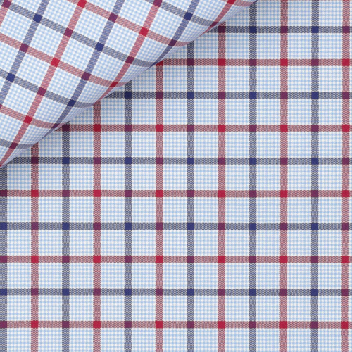 Twill Check Pattern Blue Bordeaux