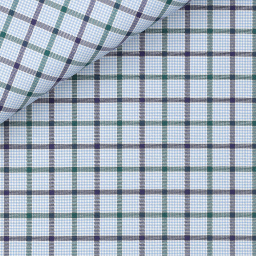 Twill Check Pattern Blue Green