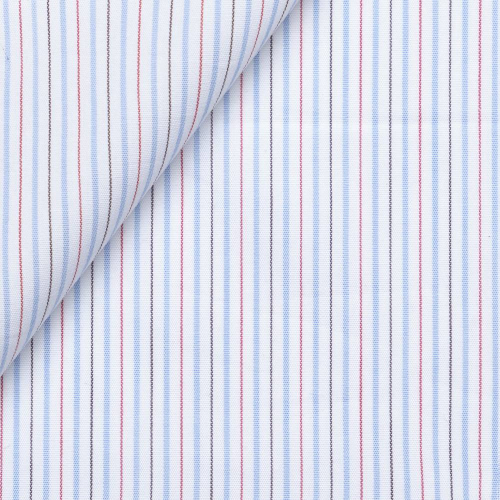 Blue Red Stripes Poplin