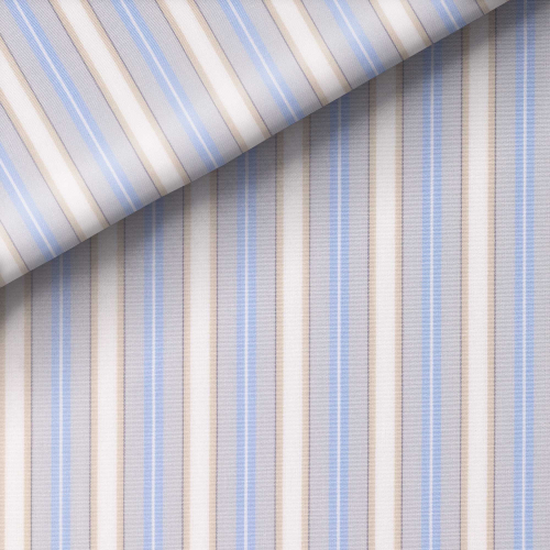 Poplin Stripes Blue Grey