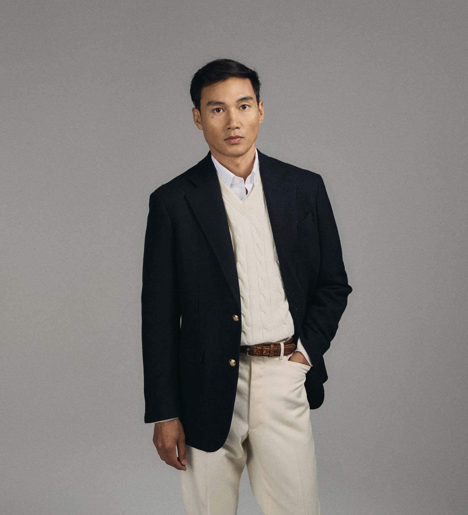 The Navy Tweed Blazer