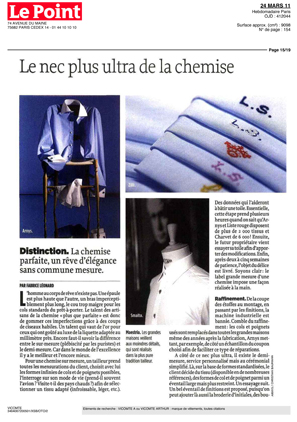 Magazine Le Point - Made-to-measure shirts