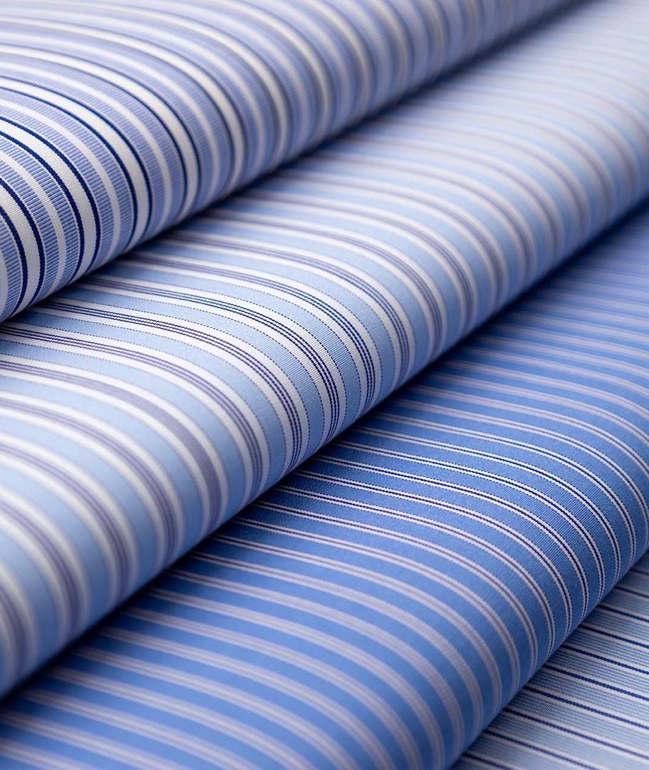 Fabric selection Tab collar bespoke shirt Swann Paris