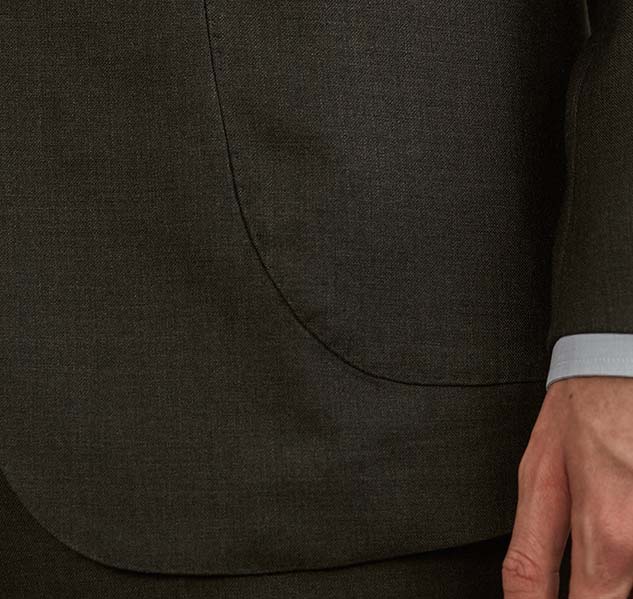 Charcoal grey suit pocket