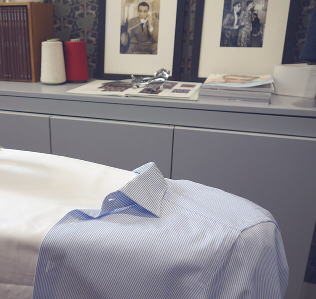 Ironing the yoke of a shirt