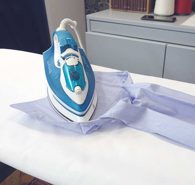 Ironing a double cuff