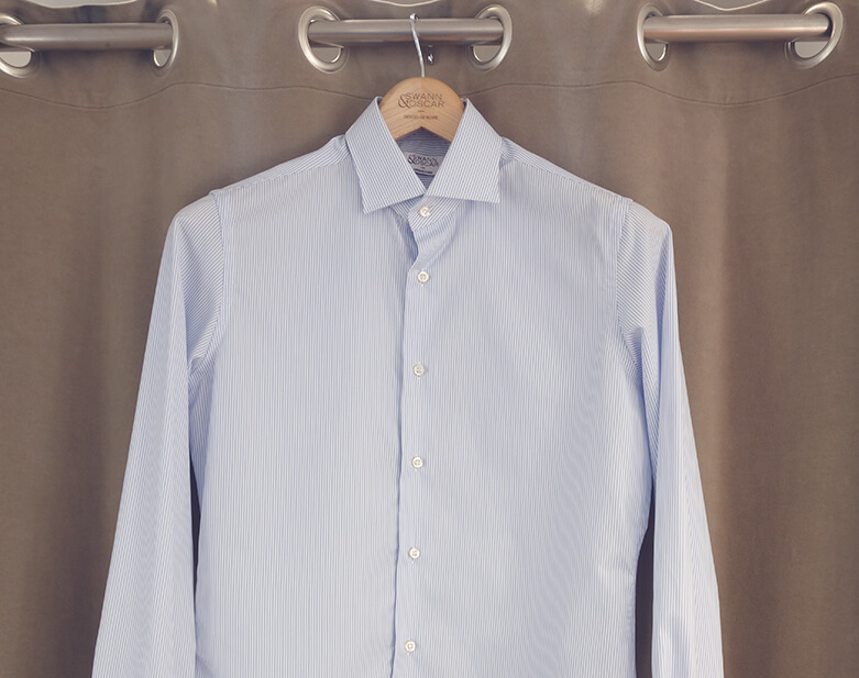 A shirt on a coat hanger